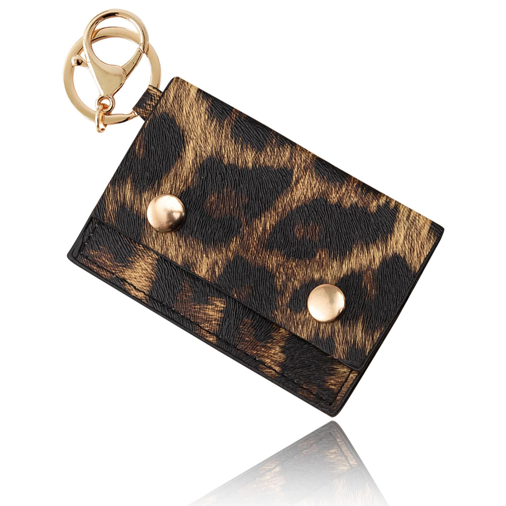 Wholesale Leopard Leather PU Zero Wallet Card Bag Keychain